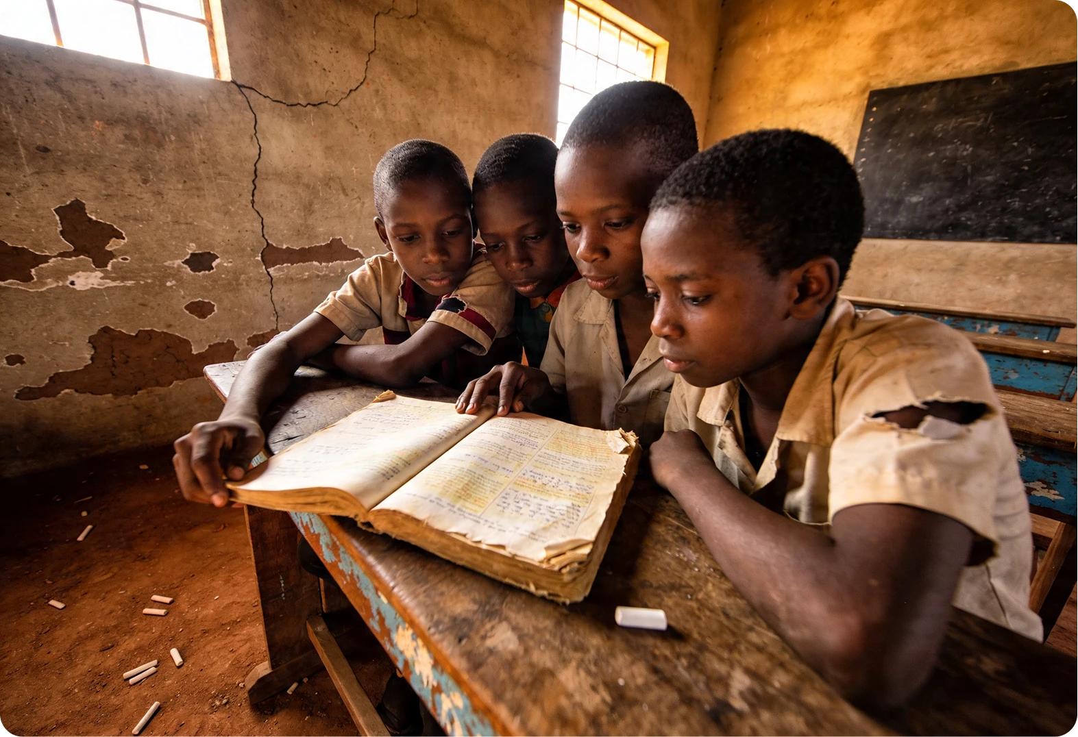 1 textbook shared by 4 or more students in many regions